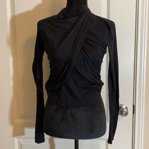 Free People XS Black wrap shirt